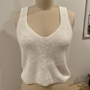 Madewell White Knit Sweater Tank